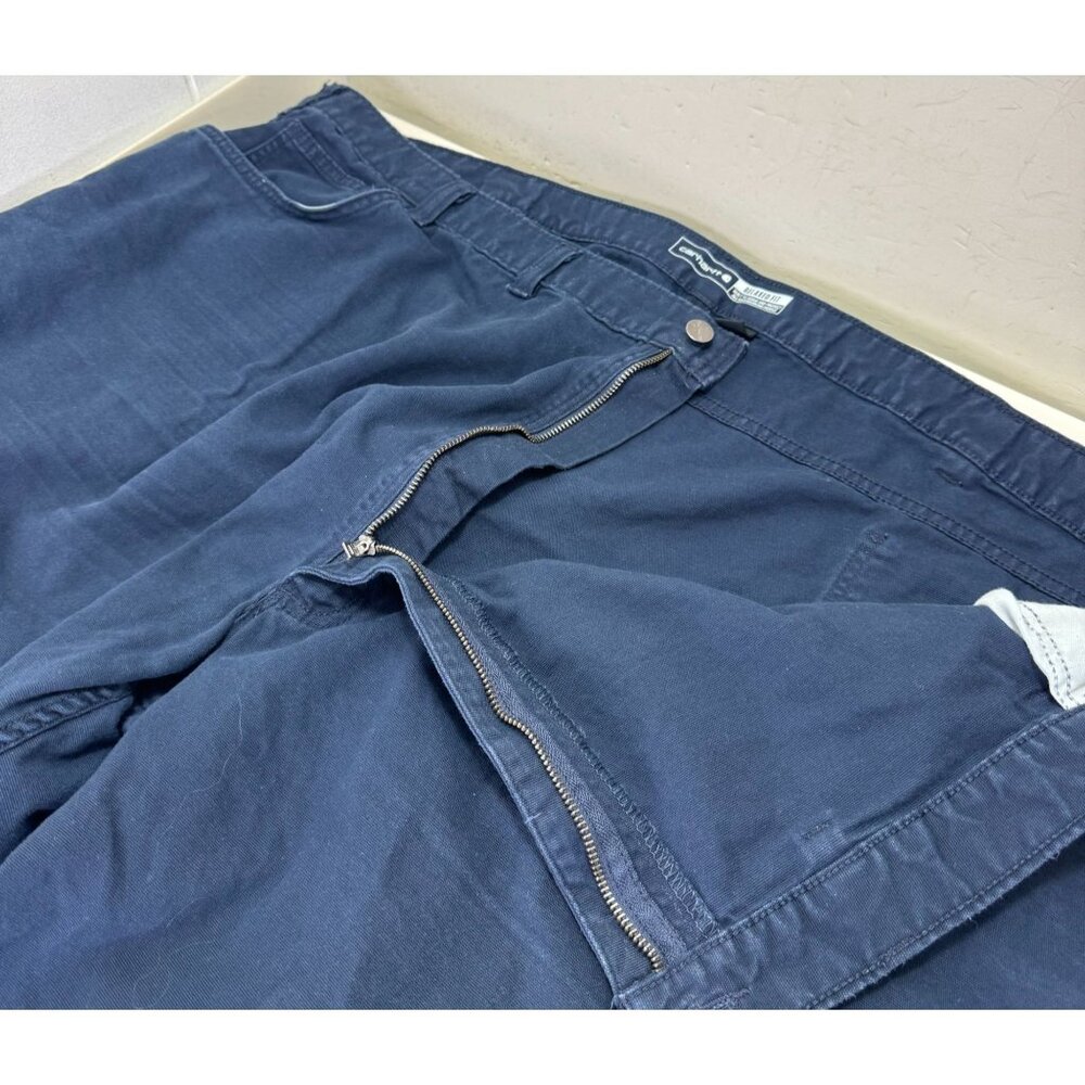 Carhartt 5 Pocket Work Pants 54X32 Relaxed Fit Rugged Flex Stretch Canvas Blue - Picture 10 of 12